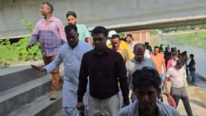 उप विकास आयुक्त ने बांसीधाम में चल रहे सौंदर्यीकरण कार्य का किया निरीक्षण