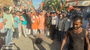 ओबीसी मोर्चा द्वारा राहुल गांधी का पुतला दहन