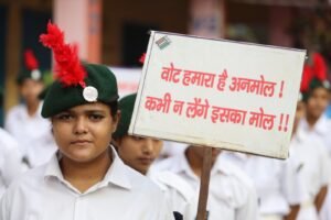शत-प्रतिशत मतदान के संकल्प के साथ एनसीसी रैली का हुआ आयोजन
