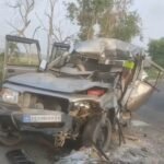 बारात से लौटते समय दर्दनाक हादसा : बोलेरो की ट्रक से टक्कर, एक युवक की मौत, सात लोग घायल