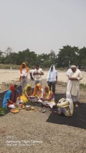 श्री विष्णु मंदिर आश्रम में स्थायी यज्ञ मंडप निर्माण हेतु भूमि पूजन संपन्न