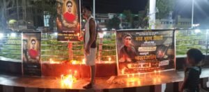 भरत तिवारी एनकाउंटर मामले के विरोध में एकमा में निकला कैंडल मार्च