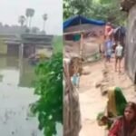 वैशाली के गांव में घुसा गंगा का पानी, 104 परिवार 8 दिनों से बांध पर रहने को मजबूर
