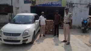 कार से 198 लीटर विदेशी शराब बरामद, एक गिरफ्तार